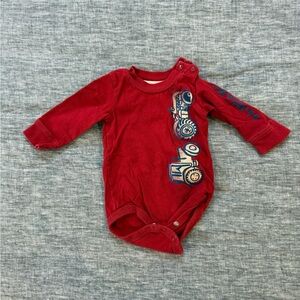 Carhartt red tractor long sleeve onesie